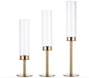 เชิงเทียนตกแต่งโลหะเหล็กดีไซน์คลาสสิกฐานหินอ่อนเชิงเทียนชุบทองสำหรับตกแต่งบ้านและภายใน - Product Image 4