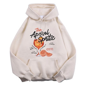 Aperol Spritz Retro <b>Cocktail</b> <b>Printed</b> Winter Woman's Hoodie Warm Fleece Pullover with Loose Pocket Front Logo Kawaii Sportswear - Product Image 6