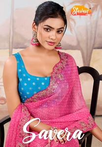 Designer Superbe Mariage Traditionnel Pakistanais Ethnique Fantaisie Sari Belle Soie Douce Georgette Haute Qualité Party Wear Saree - Product Image 2