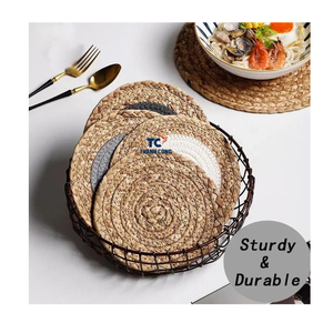 Estera de algas marinas tejidas, mantel de mesa redondo trenzado personalizado, manteles individuales de paja hechos en Vietnam, SGP02, 2023 - Product Image 6