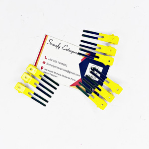 Ensemble de 9 pinces à cheveux multi-jaunes à double broche Outil en acier inoxydable de nouvelle conception pour des extensions de cheveux privées durables - Product Image 5