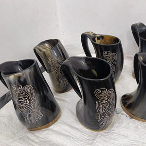 แก้วมักทรงแตรสำหรับดื่มสไตล์อเมริกันสีธรรมชาติงานปาร์ตี้แกะสลักตามสั่ง - Product Image 1