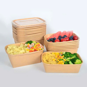 Tazón redondo desechable de papel kraft con tapa de PET de 500ml/750ml/1000ml para frutas, ensaladas, bocadillos, pizza y leche a buen precio. - Product Image 6