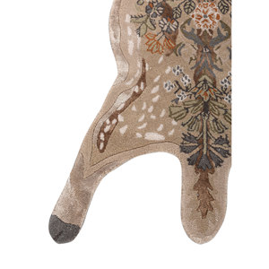 พรมขนสัตว์ผสมวิสโคสสีเบจน้ำตาลลายสัตว์ พรมปูพื้นห้องนั่งเล่นทรงสี่เหลี่ยมผืนผ้า พรมปูพื้นทางเดิน รุ่น TRA-15115 สำหรับตกแต่งบ้าน - Product Image 4