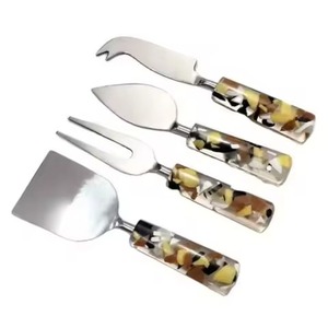 Ensemble de couteaux à fromage en acier inoxydable avec manches en acier inoxydable, 3 trancheurs à fromage, coupe-pizza, passe au lave-vaisselle, écologique - Product Image 2