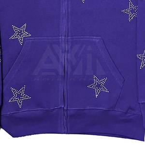 Pakistan Manufacturer Men's Winter <b>Rhinestone</b> <b>Hoodies</b> with Customized Logo Eco-Friendly Breathable Fleece Fabric Wholesale Stock - Product Image 5