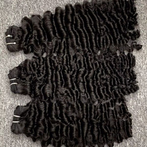 Extensiones de pelo ondulado color negro envío rápido paquetes de pelo rizado birmano de trama natural al por mayor - Product Image 1