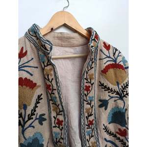 Vestes Sujani brodées à la main, en coton tricoté et tissé, robe florale Suzani, col mandarin, séchage rapide, veste de saison printanière - Product Image 3