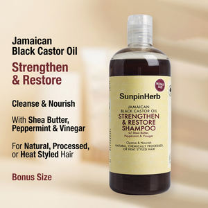 Champú de Aceite de Ricino Negro Jamaicano, Fortalece y Repara con Manteca de Karité, Menta y Vinagre para Cabello Seco - Product Image 3