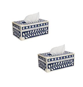 Boîte à mouchoirs en incrustation d'os de qualité exceptionnelle Porte-mouchoirs en incrustation d'os rectangulaire poli à la main Produit le plus vendu - Product Image 5