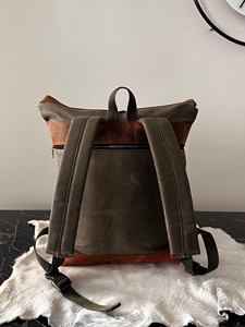 Sac à dos en toile et cuir, élégant, décontracté, pour voyages, école, ordinateur portable, vente en gros, LCBP-0027 - Product Image 4