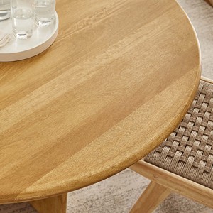 Mesa de Comedor de Estilo Innovador con Base de Pedestal, Elegancia Moderna, Forma Redonda, Madera de Mango Sólida, para Hogar, Villa, Bar, Restaurante - Product Image 5