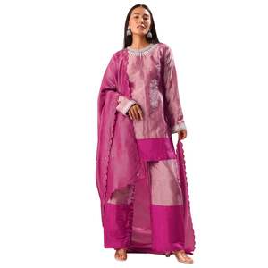 Ensemble Kurta Palazzo rose brodé à la main vente en gros de vêtements ethniques pour femmes fournisseur de vêtements d'usine personnalisé fête mariage - Product Image 2