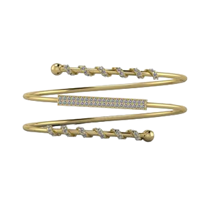 Top Selling Solid 925 Sterling Silver 18K Gold Plated Heart Beaded Link Chain CZ Prong Setting Bangle <b>Women</b> Gift Wholesale - Product Image 1