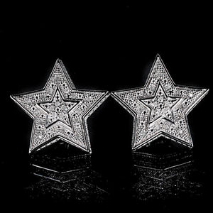 925 Sterling Silver Iced Moissanite Diamond Stud <b>Earrings</b> VVS <b>Screw</b> <b>Back</b> with <b>Gold</b> Plating Cute Style for Women's Gift - Product Image 6