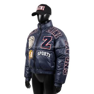 Veste matelassée pour femmes en nylon 380 GSM de qualité supérieure matelassé chaud pour l'hiver avec logo en chenille personnalisé Veste matelassée pour femmes - Product Image 5