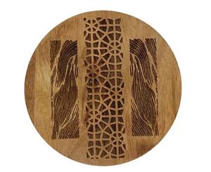 Dessous de verre en bois au design moderne forme ronde écologique luxe solide en bois artisanat thé boisson tasse sous-verres de l'adresse artisanat inde - Product Image 1