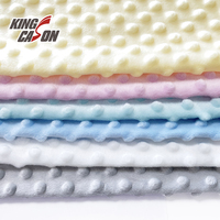 KINGCASON Fabricant Grossiste Tissus Velboa Couleur Unie 100% Polyester Spandex Minky Dot Velours Super Doux et Moelleux pour Couvertures