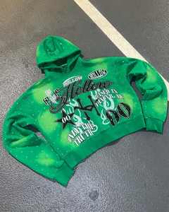 Custom Boxy Vintage Streetwear Hoodie ácido lavado desgastado algodón poliéster Hoodie 400 Gsm 3D Puff impresión Zip Up Hoodie - Product Image 3