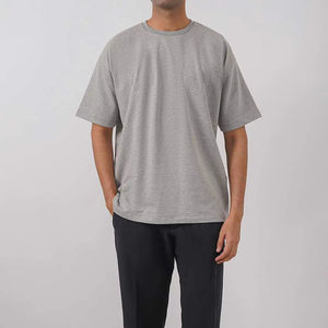 T-shirts pour hommes en coton 100% tricoté respirant à séchage rapide, couleur unie, marque personnalisée en gros - Product Image 1