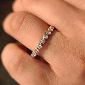 Eternity Round Brilliant Cut Diamond Wedding Band with Bezel Set 2.00mm VS Clarity G Color Women's Elegant Diamond <b>Ring</b> - Product Image 3