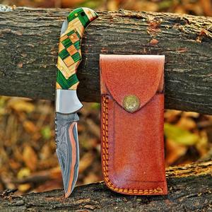 CUIVRE DAMAS Couteau de poche pliant fait main avec manche en bois de rose Cuivre Cadeau d'anniversaire Groomsman Gift - Product Image 5