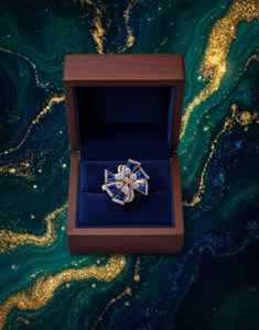 Anillo Fino con Diseño Único y Popular con Diamantes Moissanite y Piedra Púrpura - Product Image 3