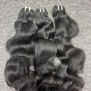 Vente en gros d'extensions de cheveux bruts cambodgiens vierges 100% de haute qualité, cheveux humains droits à double trame pour toutes les couleurs de teinture 100% - Product Image 3