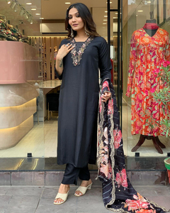 Afghani Chanderi Material Mangas completas Ropa informal Mujer Alta calidad Precio barato 1 pieza Nuevo diseño de moda Impresión digital - Product Image 3