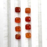 Batu Permata Opal Api Meksiko Alami Berkualitas Tinggi Warna Oranye 3-6 MM Potongan Oktagon Batu Permata Lepas Bersertifikat IGI untuk Pembuatan Perhiasan