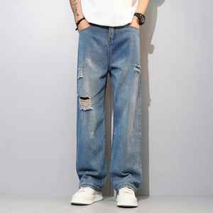 Pantalones vaqueros dañados a la moda para hombre, pantalones vaqueros desgastados rasgados con estilo, ropa de calle informal, moda para el día a día, estilo urbano moderno - Product Image 4