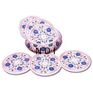 Rounded Shape Decorative Marble Coaster Set For Tea Coffee Or <b>Beer</b> Drinking Mug Coasters Marble Tea Coaster Latest Style Coaster - Product Image 1