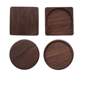 Square Shape <b>Coaster</b> Cup Pads Solid Wooden <b>Tea</b> <b>Coaster</b> With Holder Kitchen Catering Item Walnut Finishing <b>Tea</b> <b>Coaster</b> Set - Product Image 4