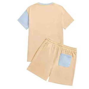 2025 nuevo conjunto de ropa de talla grande para hombre de alta calidad de verano estilo callejero camisetas de algodón de secado rápido pantalones cortos de tela de punto - Product Image 4