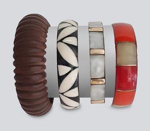 Bracelet multicolore en bois et résine Bracelet jointif Bijoux de mode Cadeau pour elle Femmes Classique Femmes Filles Bijoux de fête Boucle d'oreille - Product Image 5