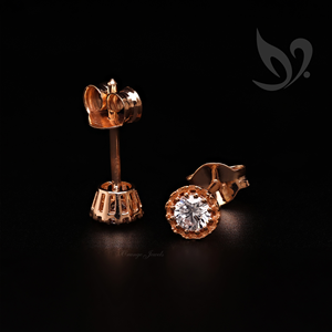 Pendientes de Diamante Solitario de 5 mm Creado en Laboratorio |   Elegante Anillo de Plata de Ley con Corte Brillante y Cierre de Presión |   Boda Nupcial para Mujer - Product Image 5