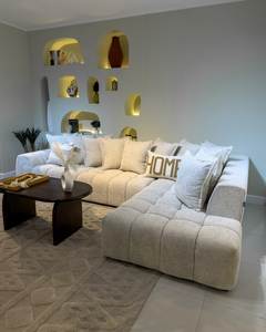 Sofá Seccional Modular en Forma de L de Lujo con Cojines Profundos para Sala de Estar Moderna, Hotel, Villa, Fabricante de Muebles - Product Image 1