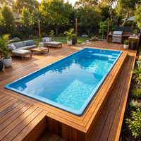 Panneaux de terrasse préfabriqués en WPC avec crochets de connexion 3,28 x 3,28 pieds pour patios résidentiels et zones autour d'une piscine de jardin