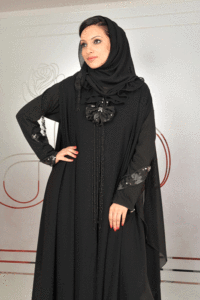 Mujeres musulmanas de Oriente Medio mangas largas Abaya tela de alta calidad - Product Image 1