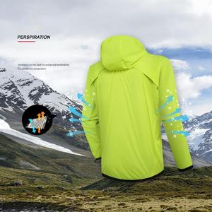 Veste coupe-vent ultra pour homme avec logo personnalisé, vert fluorescent, à capuche, pour sports de plein air, course à pied, entraînement, vestes coupe-vent pour hommes - Product Image 4