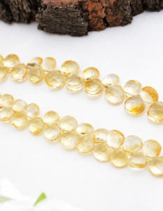 Collar de Citrino Facetado en Forma de Almendra, Piedra Preciosa Natural para la Elaboración de Joyería Fina - Product Image 3