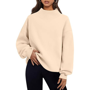 Top Quality Custom Logo <b>Womens</b> Causal Hoodies <b>Sweatshirt</b> <b>Women</b> Oversized <b>Half</b> <b>Zip</b> Pullover <b>Sweatshirt</b> - Product Image 6