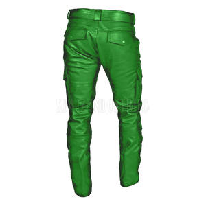 Pantalon Cargo en cuir pour homme de couleur unie Pantalon Cargo en cuir à poches multiples Pantalon Cargo en cuir pour homme de marque privée à vendre - Product Image 3