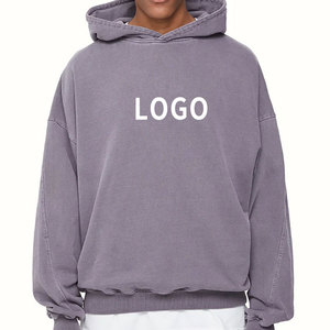 Sweat à capuche homme vierge Logo personnalisé 100% coton biologique Streetwear éponge française pull à capuche surdimensionné - Product Image 1