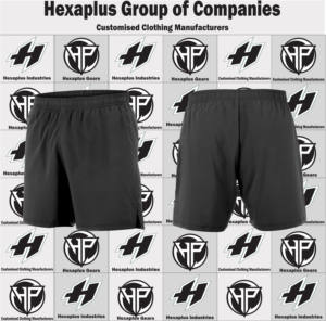 กางเกงออกกำลังกายขาสั้นสีดำสำหรับผู้ชายกางเกงขาสั้นเล่นกีฬาแบบปรับแต่งได้ - Product Image 3