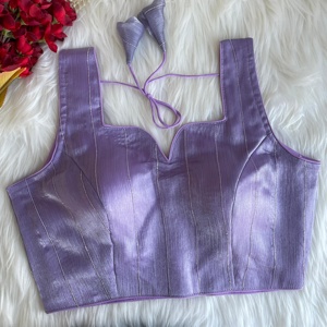 Blusa moderna de verano de Zimi Chu Slub Strach Material con hermoso nudo Patrón abierto frontal Estilo formal Listo para usar - Product Image 2