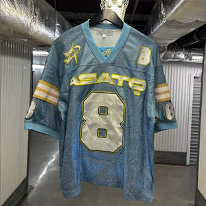 Maillot de football américain style vintage - Coupe streetwear oversize - Graphiques personnalisés. - Product Image 4