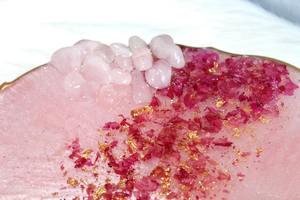 Magnifique plateau en résine à paillettes roses fait à la main plateau décoratif étincelant pour l'utilisation de la cuisine de table à la maison et les cadeaux - Product Image 2