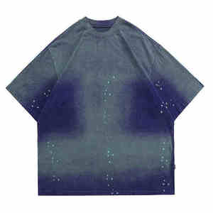 Vente chaude hommes lavage à l'acide T-Shirt Logo personnalisé imprimé 100% coton à la mode nouvelle tenue Style hommes lavage à l'acide T-Shirt - Product Image 1