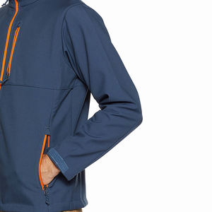 Recién llegado, chaquetas de concha blanda para hombre en Color azul, cuello levantado, ajuste Regular, moda de invierno, abrigos, Impresión de logotipo personalizado - Product Image 6